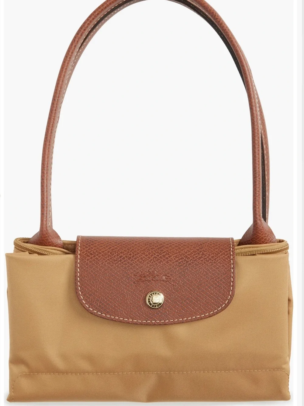 Longchamp Large Le Pliage Tote (Fawn with brown trim & gold hardware)